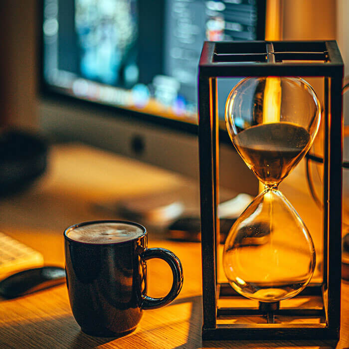 Time passing via hourglass